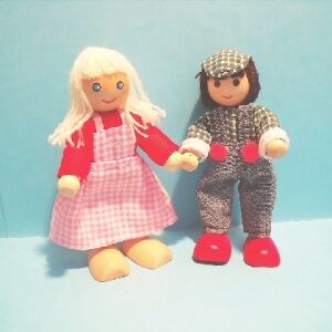 DOLLS HOUSE WOODEN DOLLS [pair]