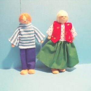 DOLLS HOUSE WOODEN DOLLS [pair]