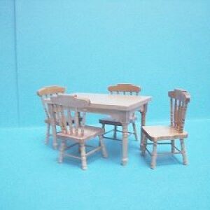 Dolls house table and 4 chairs