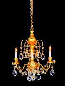 Dolls house Crystal Chandelier 3 arm